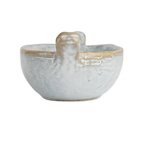 Hello Honey® 13.25" Long White Stoneware Dish with Reactive Glaze