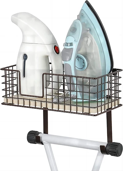 NEX™ Wall Mounted Ironing Board Hanger for T-Leg with Storage Basket