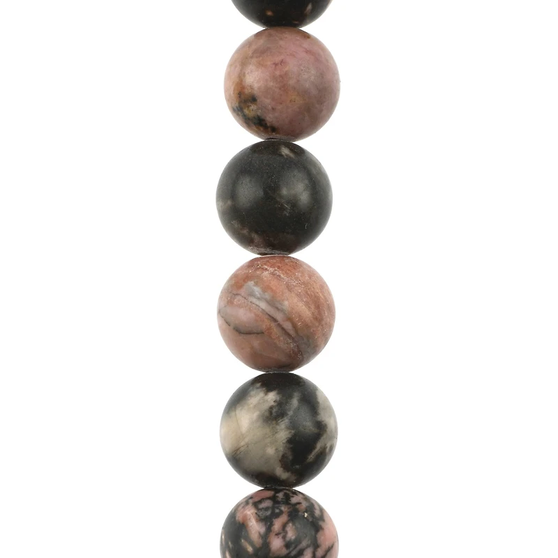 Brown & Black Rhodonite Round Beads by Bead Landing
