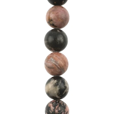Brown & Black Rhodonite Round Beads by Bead Landing