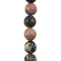 Brown & Black Rhodonite Round Beads by Bead Landing