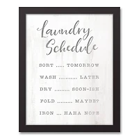 Laundry Days 11" x 14" Black Framed Canvas