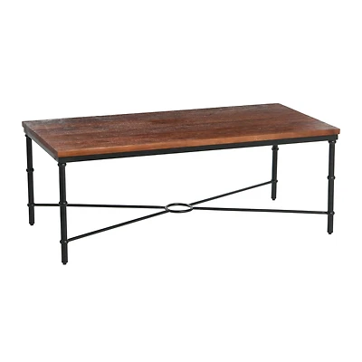 Hello Honey® Saratoga 4ft. Dark Chestnut Rustic Solid Wood & Metal Coffee Table