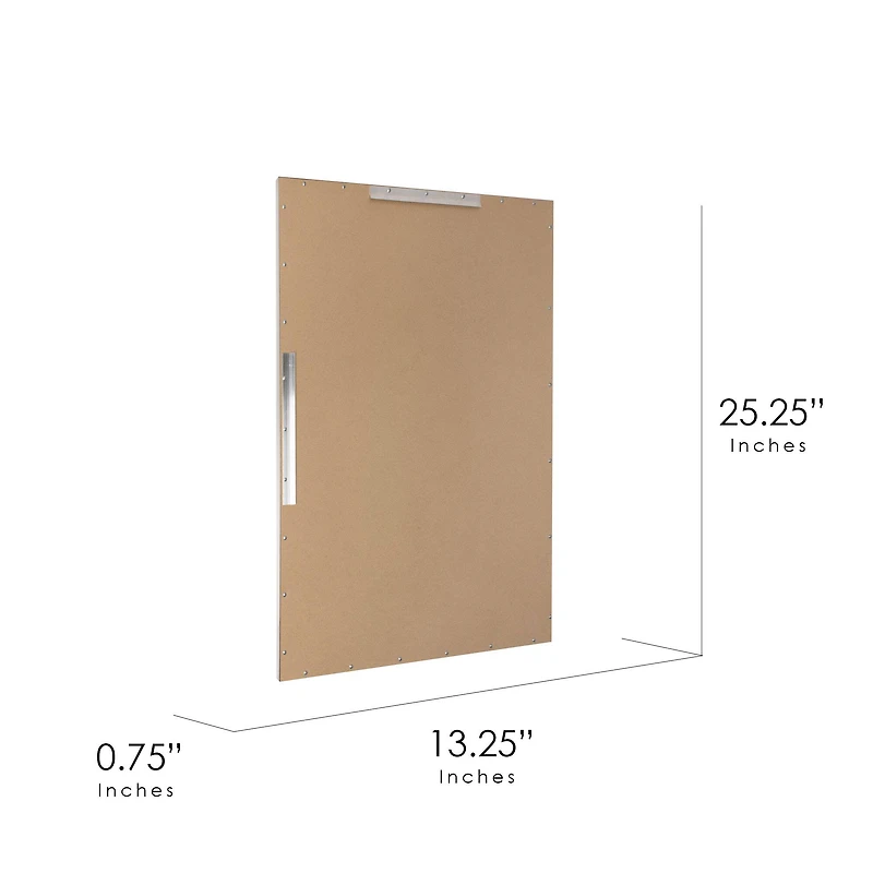 Head West 25.5" Brushed Nickel Stainless Steel Framed Wall Mirror