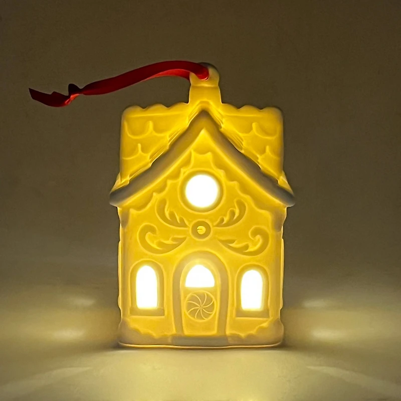 4" DIY LED Ceramic Gingerbread House Ornament by Make Market®