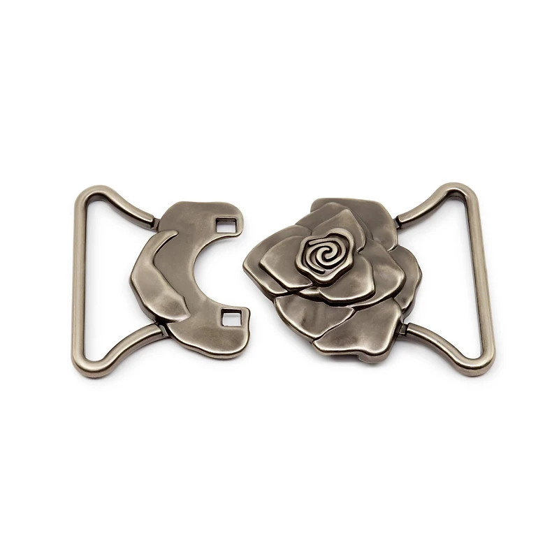 Dritz® Antique Silver Fashion Buckle with Rose Design
