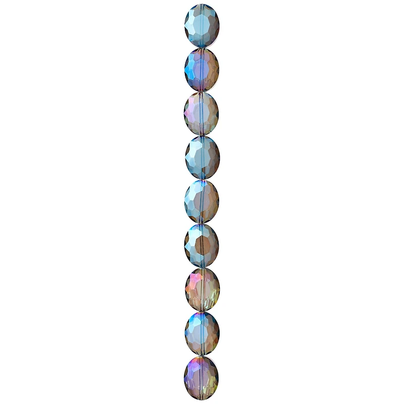 12 Packs: 9 ct. (108 total) Blue Glass Faceted Oval Beads, 20mm by Bead Landing™