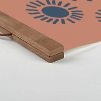 Circle Burst Clay 12" x 18" Teak Hanging Canvas