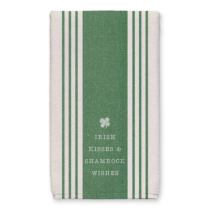 Irish Kisses Shamrock Wishes Tea Towel Set of 2