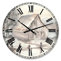 Designart 'Farmhouse Barn Grey Vii Farmhouse Wall Clock