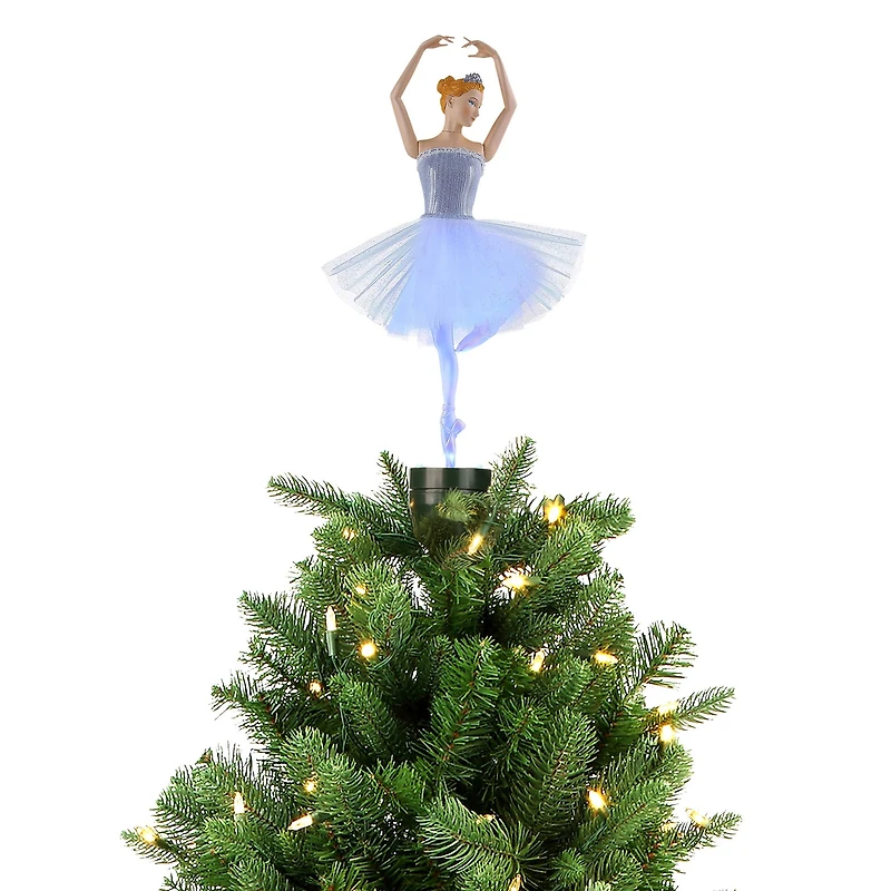 12.5" Animated Fiber-Optic Ballerina Tree Topper