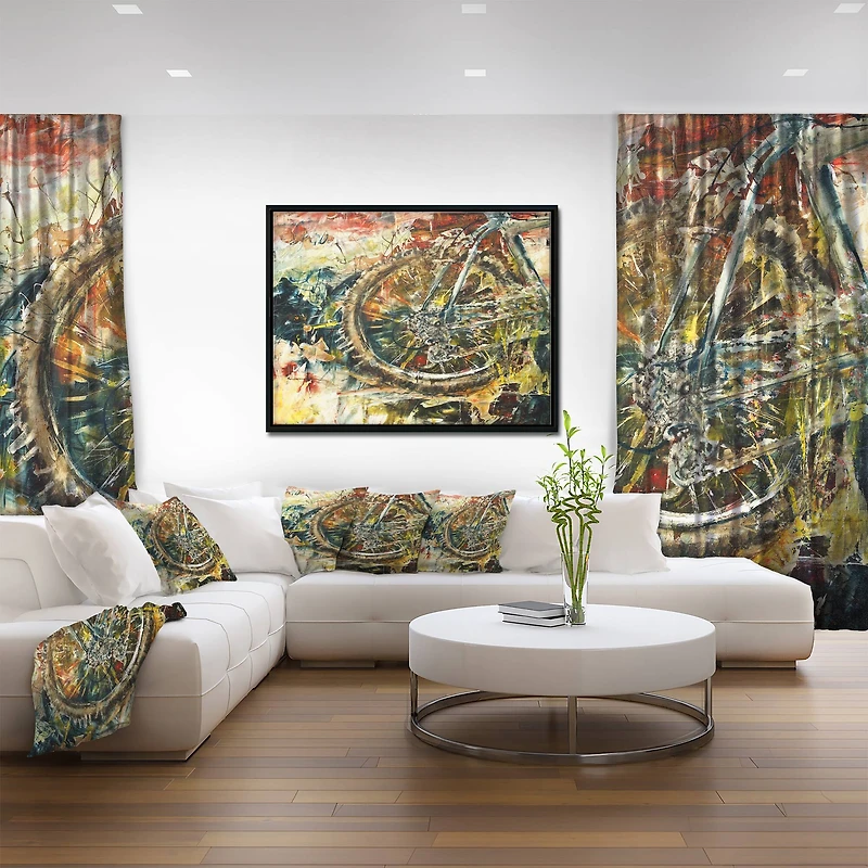 Designart - Mountain Bike Oil Painting