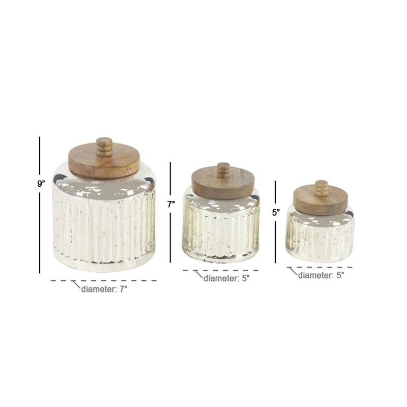 The Novogratz Silver Glass Farmhouse Decorative Jar Set