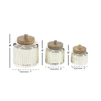 The Novogratz Silver Glass Farmhouse Decorative Jar Set