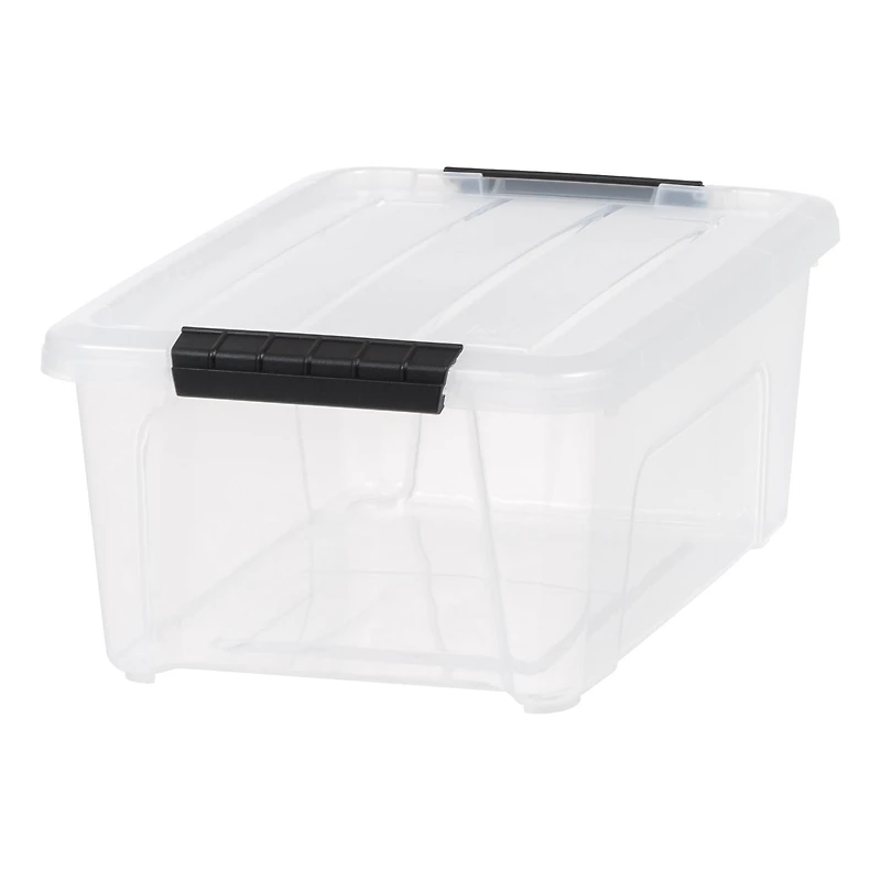 IRIS® 13.5qt. Buckled Clear Boxes with Clear Buckle Lids, 6ct.