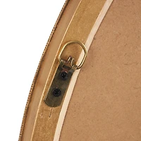 33" Brown Ribbed Wooden Wall Mirror