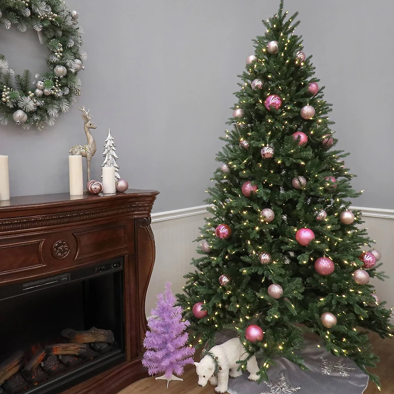 9 Ft. Pre-Lit Feel Real® Tiffany Fir Full Artificial Christmas Tree, Clear Lights
