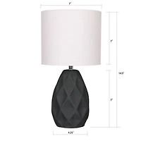 14.5" Gray Ceramic Table Lamp with White Fabric Shade by Ashland®