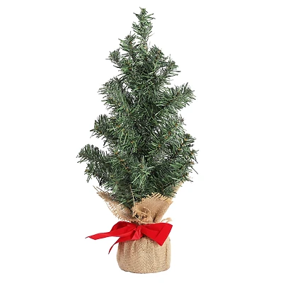 16" Unlit Snowy Pine Artificial Christmas Tree in Burlap Bag by Ashland®