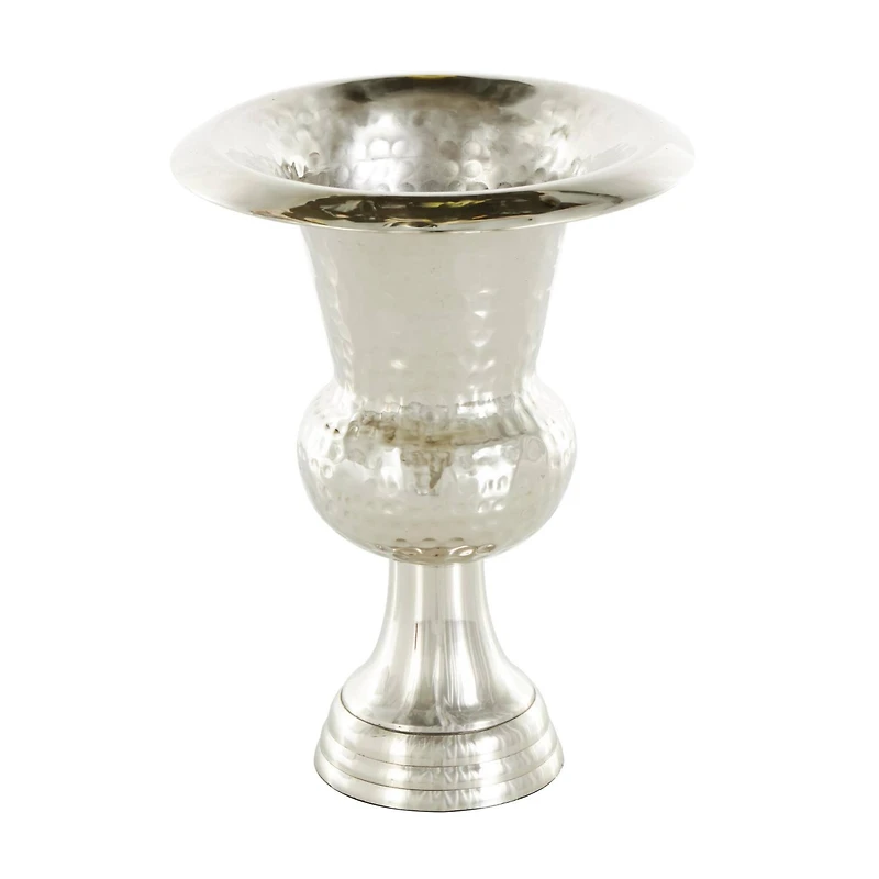 Silver Aluminum Goblet Inspired Hammered Vase