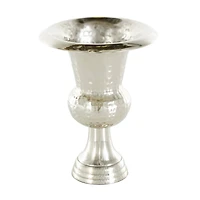 Silver Aluminum Goblet Inspired Hammered Vase