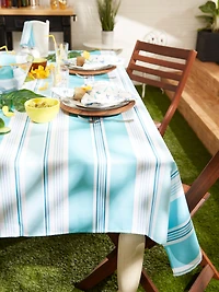 DII® Beach House Stripe Print Outdoor Tablecloth 60x84"