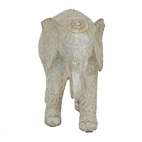 11" White Eclectic Elephant Sculpture