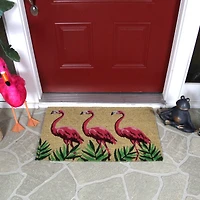 Pink & Green Flamingo Doormat