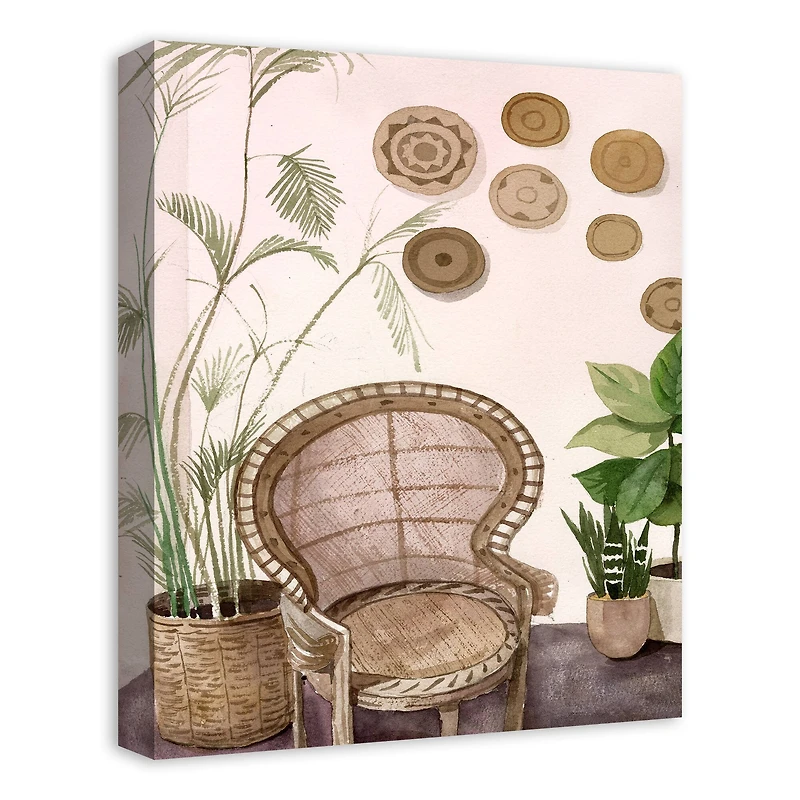 Peacock Chair 16" x 20" Canvas Wall Art