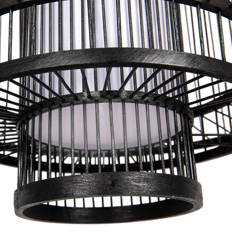 Hello Honey® 19.5" Boho Tiered Bamboo Chandelier