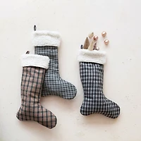 Hello Honey® 20" Woven Wool Blend Stocking with Sherpa Cuff Set