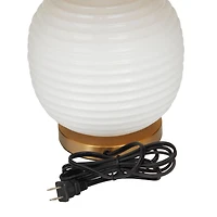 White Glass Modern Accent Lamp, 13" x 13" x 19"