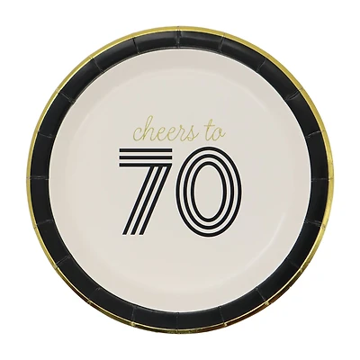 7" Cheers to 70 Paper Dinner Plates, 8ct. by Celebrate It™