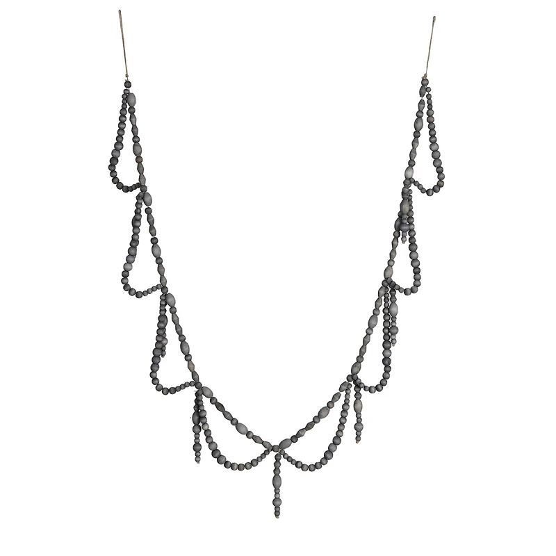 Hello Honey® 6ft. Stained Paulownia Wood Bead Swag Garland