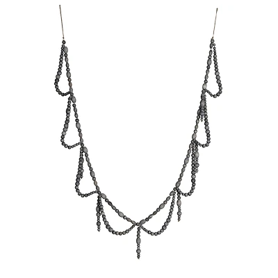 Hello Honey® 6ft. Stained Paulownia Wood Bead Swag Garland