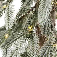 4ft. Pre-Lit Alpine Flocked Artificial Christmas Tree, Clear LED Lights