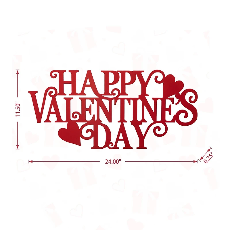 Glitzhome® 24" Metal "HAPPY VALENTINE'S DAY" Wall Decor