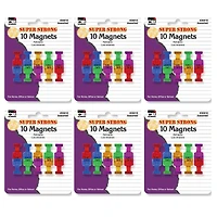 Charles Leonard Super Strong Magnets, 6 Packs of 10