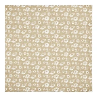 Cream and White Florals Cotton Twill Napkin