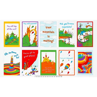 Dr. Seuss™ Oh the Places You'll Go Book Panel Cotton Fabric