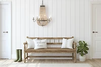 Hello Honey® 38" Brown Rustic Metal and Draped Wood Bead Chandelier