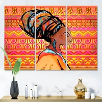 Designart - Portrait of African American Woman With Turban I