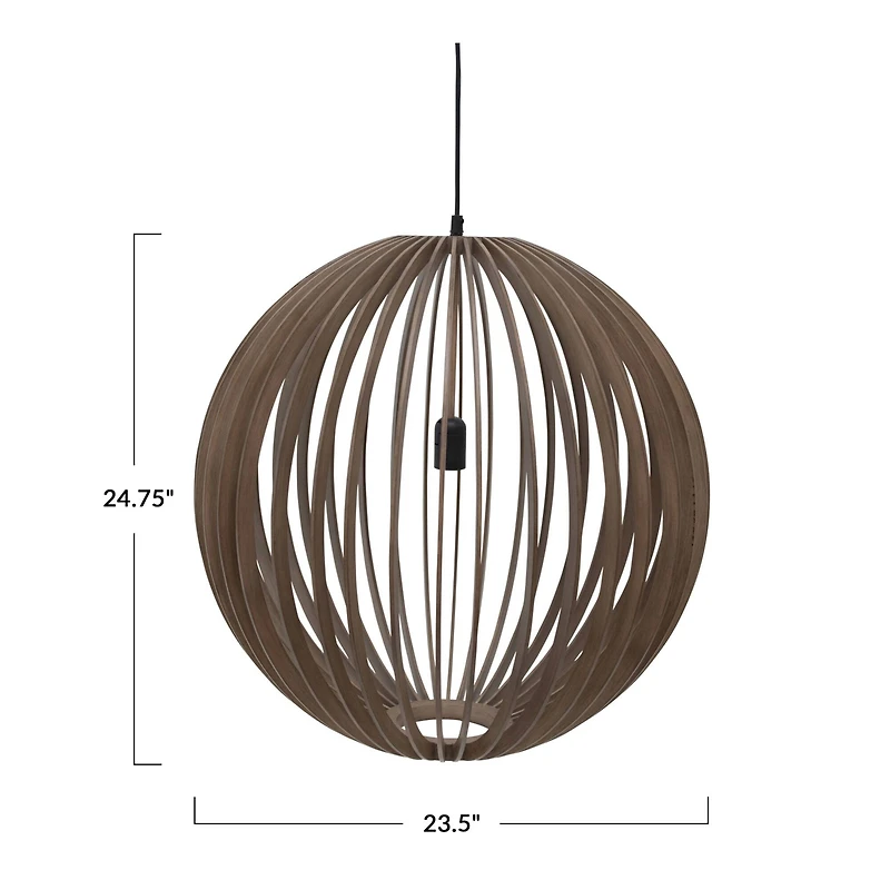 Hello Honey® 25" Modern Round Slatted Pendant Lamp