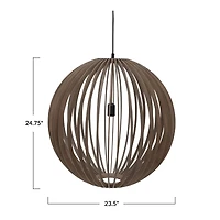 Hello Honey® 25" Modern Round Slatted Pendant Lamp