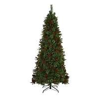 7.5ft. Pre-Lit Norway Mixed Pine Artificial Christmas Tree, Clear LED Lights