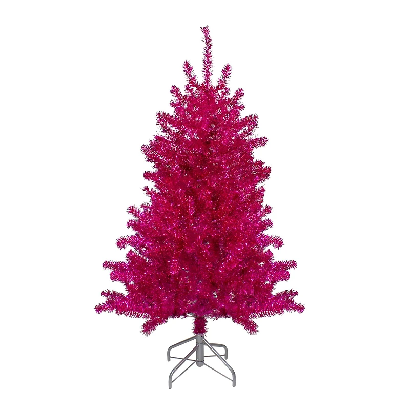 4.5ft. Unlit Metallic Pink Tinsel Artificial Christmas Tree