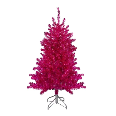 4.5ft. Unlit Metallic Pink Tinsel Artificial Christmas Tree