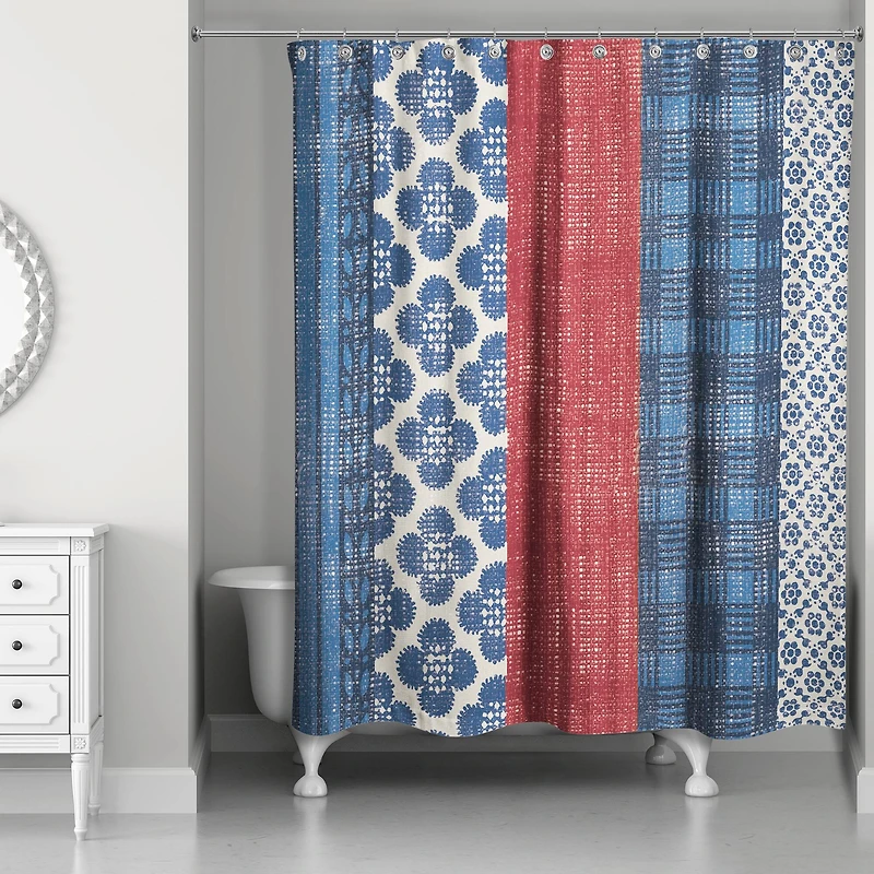 Patriotic Patchwork Shower Curtain