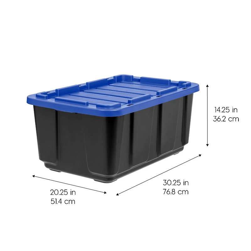 Iris® 27 Gal. Blue Stackable Storage Totes, 4 Ct