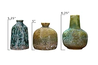 Hello Honey® Green & Blue Textured Stoneware Vase Set